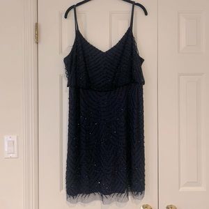 Adrianna Papell Navy Blouson Dress